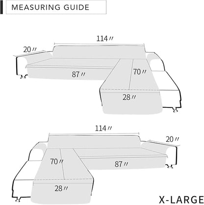 Easy-Going Reversible L-Shape Sectional Couch Cover, X-Large, Coffee/Coffee | Soft Sofa Slipcover For Dogs, Fits Left/Right Chaise Lounge Protector, Water Resistant Mat For Living Room