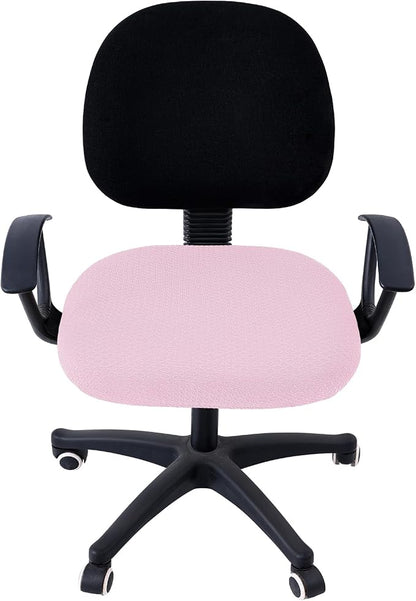 Smiry Office Computer Chair Seat Covers for Desk, Anti-dust Protector | Stretch Jacquard Removable Washable Desk Chair Seat Cushion Protectors, Pink