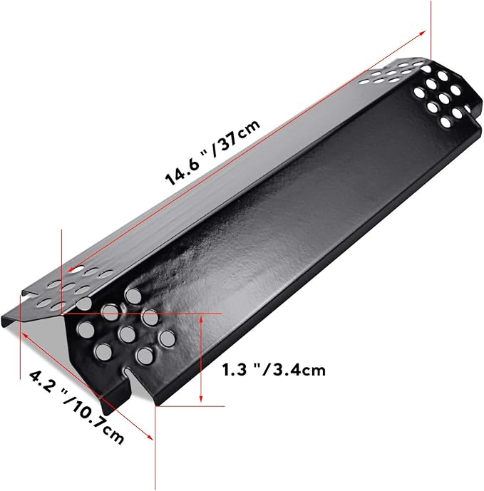 Uniflasy Heat Plates for Nexgrill 720-0830H, 720-0864, 720-0864M Gas Grill, Porcelain Steel Grill Heat Shield Tent, Burner Cover, Flame Tamer for Home Depot Nexgrill 4 Burner 720-0830H Parts, 4 Pack