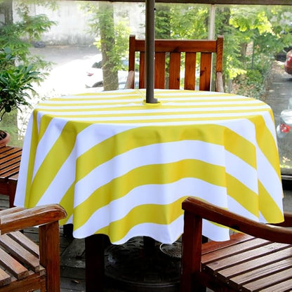 EHouseHome Outdoor and Indoor 70inch Round Tablecloth with Umbrella Hole and Zipper, Waterproof Zippered Patio Cloths, Spring/Summer Table Covers for Backyard Circular Table/BBQs/Picnic