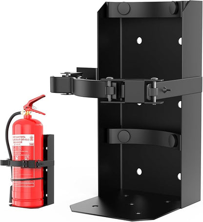 Fire Extinguisher Mount, Heavy Duty Fire Extinguisher Bracket Fits 5lb Dry Extinguisher for Car School Home Garage Laboratory and Vehicle Perfect for Wall Mount,1pcs, Black