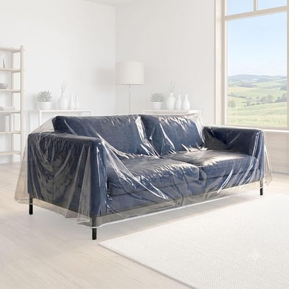 LAMINET Deluxe Heavy-Duty Crystal-Clear Furniture Protectors Protects Dust, Dirt, Spills, Pet Hair and Dander, Paws and Claws Sofa-36”RH x 18" FH x 84”W x 40" D, Loveseat Sofa | Designed for heavy-duty protection against dust, dirt, spills, pet hair, a...