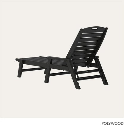POLYWOOD NCC2280MA-P Nautical Arms Chaise, Black
