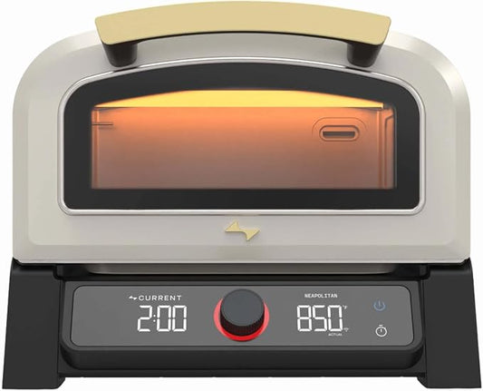Current® Model P Electric Pizza Oven Indoor & Outdoor, 850°F Countertop Oven, No Turning Required, Perfect Pizza Every Time, Smart App Control, 12-Inch Pizza Stone Included, Sand