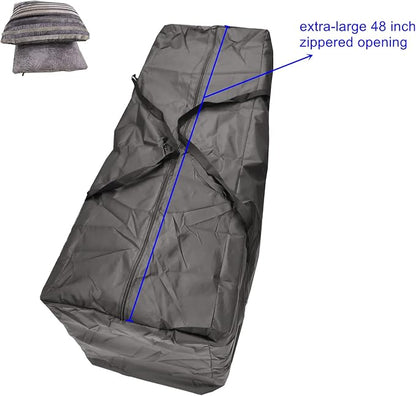 Outdoor Cushion Storage Bag 2 PCS, 48" Extra Large Opening Waterproof Zippered Patio Cushion Storage Bag – L Size