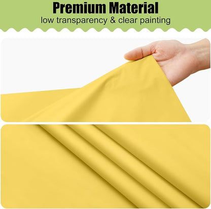 Smiry Disposable Table Cloth - 15 Pack, 54 x 108 Inch Waterproof Rectangle Tablecloths for Parties, Decorative Plastic Table Cover, Leakproof & Sturdy, Yellow