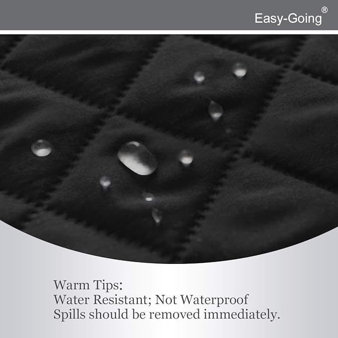 Easy-Going Reversible Couch Cover, 3 Cushion Sofa, Large, Black/Beige | Machine Washable Slipcover For Dogs, Water Resistant Furniture Mat For Living Room, Non-Slip Sofa Cover, Pet Friendly