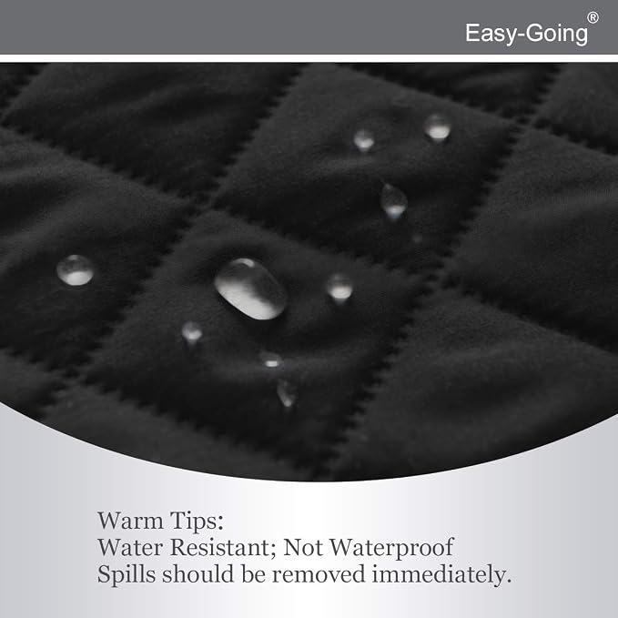 Easy-Going Reversible Couch Cover, Large Futon Sofa, Black/Beige | Machine Washable Slipcover For Dogs, Water Resistant Furniture Mat For Living Room, Non-Slip Sofa Cover, Pet Friendly