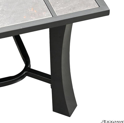 Axxonn 32", 2-in-1 Malaga Convertible Square Tile Top Fire Pit, Coffee Table Wood Burning Fire Bowl