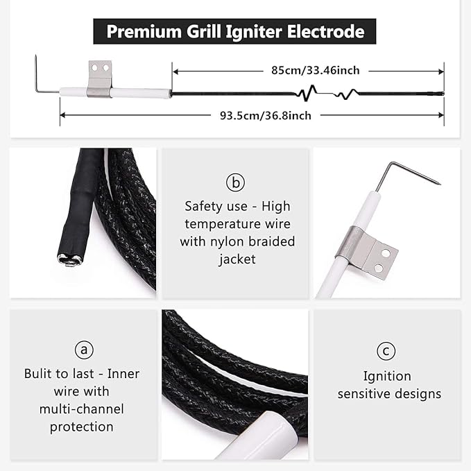 Criditpid Grill Replacement Parts for Nexgrill 6 Burner 720-0898, 720-0898A, Nexgrill 720-0830H 720-0783E 720-0888 720-0888N Gas Grill, Grill Heat Plates Burners and Igniters for Nexgrill Parts