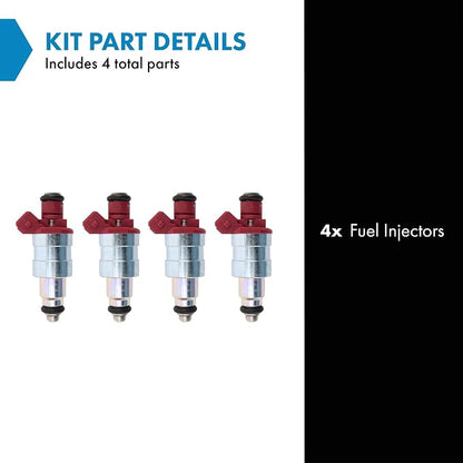 TRQ Fuel Injector Set | For 1991-1995 Jeep Cherokee 1991-1992 Comanche Wrangler
