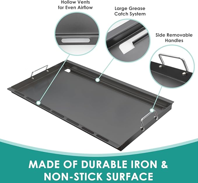 SafBbcue 6789 Full Size Griddle for Weber Genesis II 400 Griddle Insert Flat Top Grill Insert for Weber GS4 Genesis II 400 Grill Parts E410 S410 E435 S435 E440 Carbon Steel