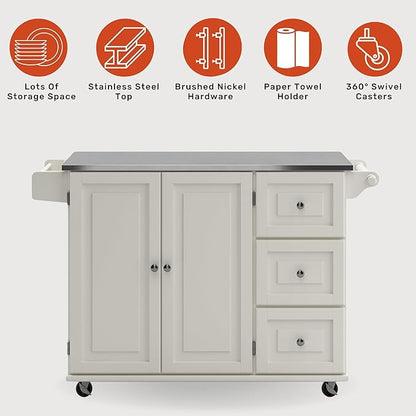 homestyles Dolly Madison Off-White Kitchen Cart