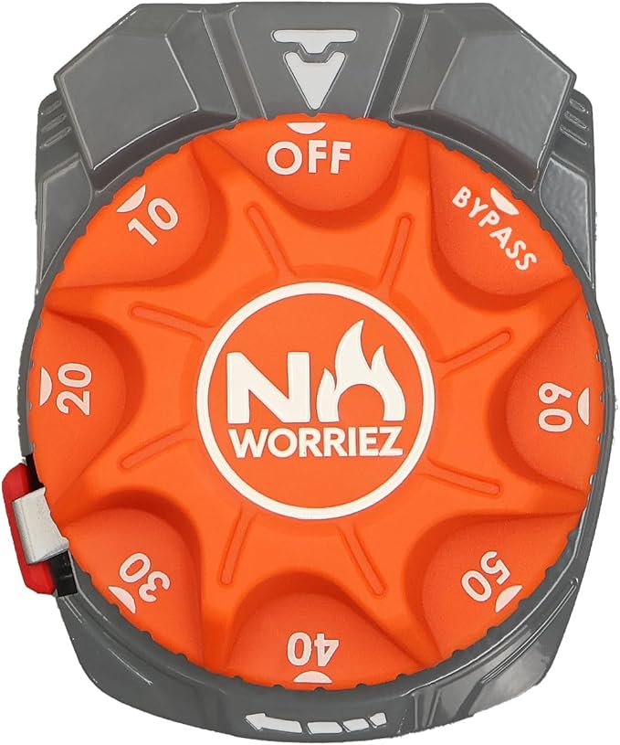 NO WORRIEZ Bypass Propane/Natural Gas Timer, High-Pressure 5 PSI, 1/2" NPT | Safety Auto Shut Off, 100,000 BTU, Fits Outdoor Grill, Fire Pit, Pizza Oven, BBQ, Smoker, Turkey Fryer, Mechanical Valve