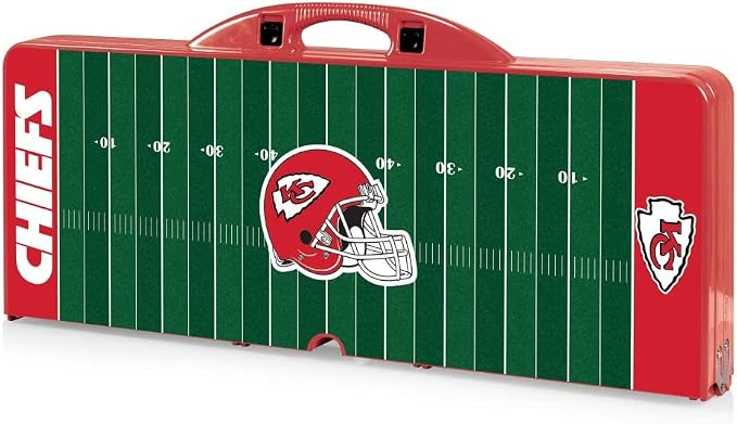Picnic TIME NFL Football Field Folding Picnic Table, Camping Table, Outdoor Table with Umbrella Hole