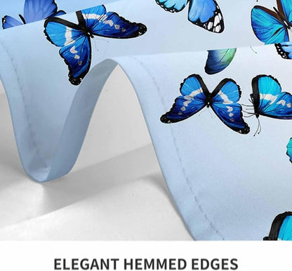 TKS MITLAN Tablecloth Butterflies Table Cloth Rectangle Table 60 x 84 Inch Blue Flying Butterflies Kitchen Decorations for Home Dinner Party