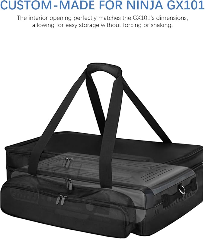 Carrying Bag for Ninja Sizzle Pro XL Indoor Griddle & Grill GX101 — 1280D Water-Resistant Oxford Shell — Cover for Ninja GX101 - Storage Case for Grill Plate & Accessories Tools, Bag Only