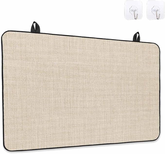 Stove Top Covers for Electric Stove 36x21 Inches, Vintage Cream HeatResistant Glass Cooktop Protector, Farmhouse Retro Solid Color Linen Texture Ceramic Stovetop Countertop Covers Mat, Oven Cover