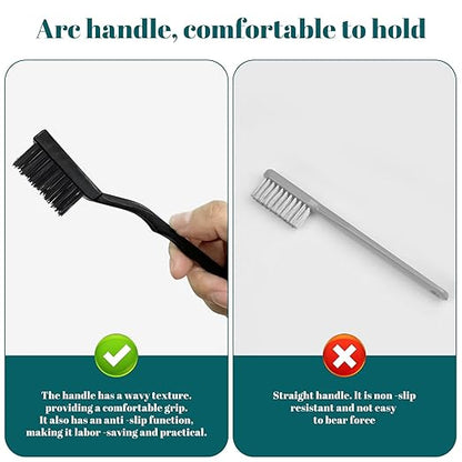 60 PCS Mini Nylon Brush Set，Masonry Brush Wire Bristle for Cleaning Welding Slag and Rust，Curved Handle Brush (Nylon, 60)