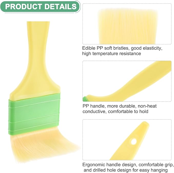 M METERXITY 2-Pack Pastry Brush, Soft Basting Baking BBQ Oil Brush for Cooking/Barbecue/Kitchen [2"]