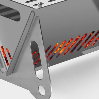 Portable Stainless Steel BBQ Grill Charcoal Folding Card Grill Outdoor Small BBQ Tool for Camping Picnics Hiking Party
