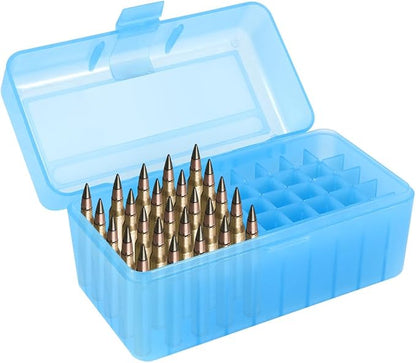50 Round Rifle Ammo Can | Durable Plastic Ammo Storage Box with Lock | Waterproof Box, Bullet & Tool Organizer for Travel & Range | Secure Locking Ammo Container