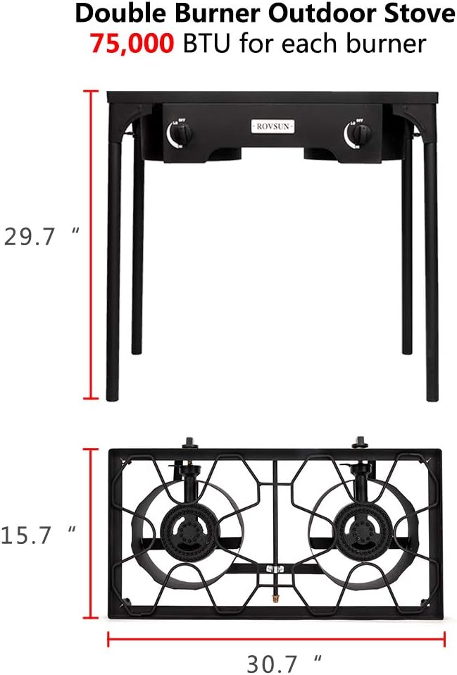 ROVSUN 2/3 Burner Outdoor Propane Gas Stove High Pressure Stand Cooker for Backyard Cooking Camping Home Brewing Canning Turkey Frying