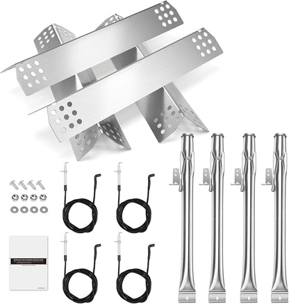 Uniflasy Replacement Parts Kit for Nexgrill 720-0830H, 720-0830D, 720-0783E – Stainless Steel Burner, Heat Plate, Igniter Set – Compatible with Kenmore, Members Mark, BHG, and More