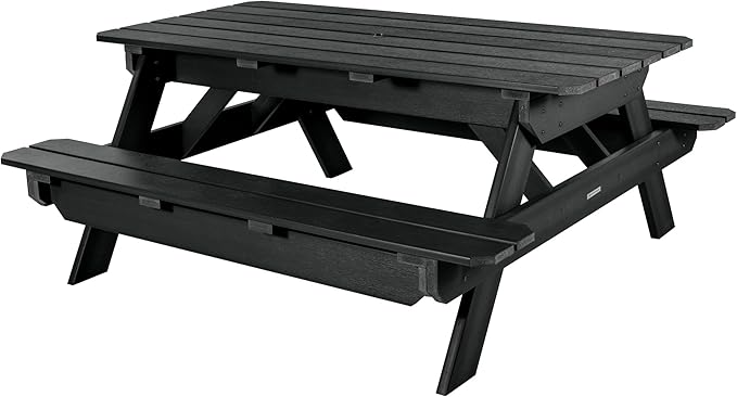 Highwood Hometown Picnic Table, 6 Foot, Black