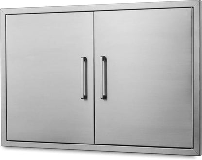 36" W x 23" H Outdoor Kitchen Doors Stainless Steel BBQ Double Access Door,Flush Mount for Outdoor Kitchen Island