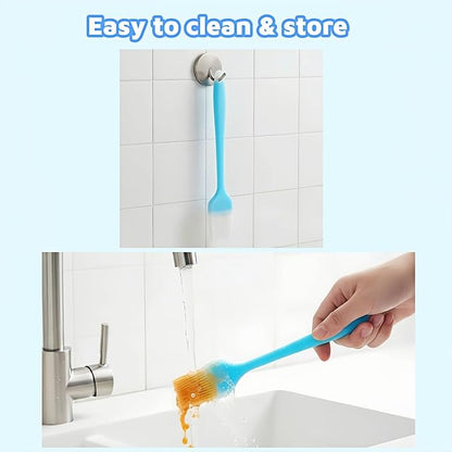 Silicone Basting Pastry Brush, 10.35 Inch, Blue, Food Grade, Heat Resistant -30°C to 230°C, No Bristle Loss, for Baking, BBQ, and Cooking