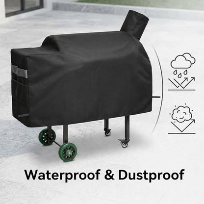 Grill Cover for Green Mountain Grills Daniel Boone Choice & Prime (GMG-3001), 600D Heavy-Duty Waterproof & Anti-UV BBQ Cover, Fade-Resistant Full-Length Patio Cover, 53.5 x 19.7 x 25 in, Black