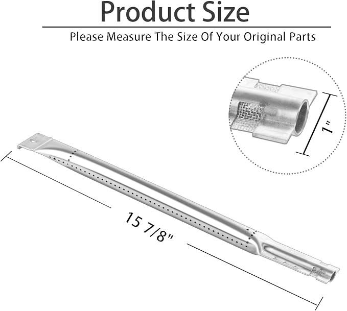 Stainless Steel Grill Burners Replacement for Charbroil 463248108 463248208 463268007 463268008 463268606 461262407, Thermos 461262407, 15 7/8", 4-Pack