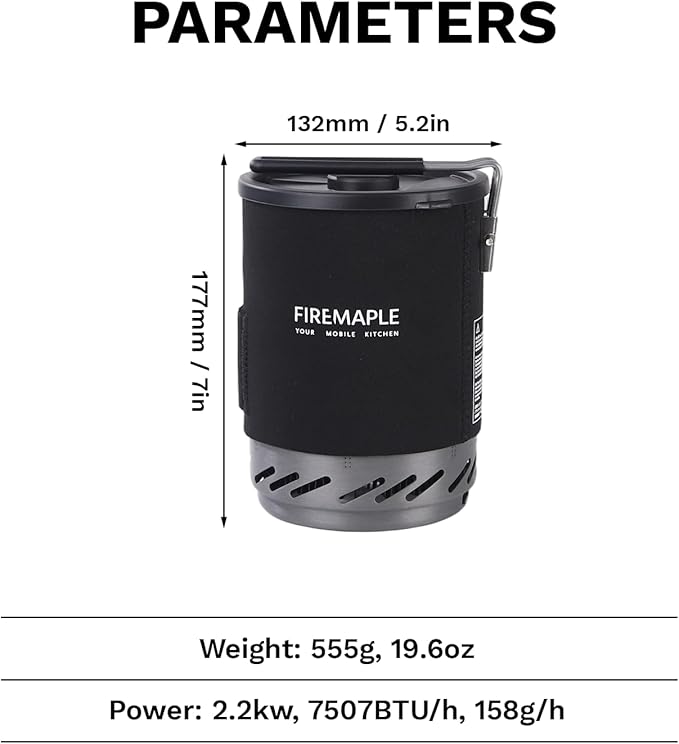 Fire-Maple Fixed Star 1 Pro Camping Stove System, Upgraded Handle, 19.6oz | 30% Faster Boil with HX Base, Piezo Ignition, Locking Handle, All-in-One, Portable, Compatible with Most Canisters