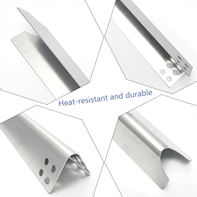 S441 Stainless Steel 6pack 15-1/16" Heat Plate and 16-5/16" Burner Replacement for Brinkmann 810-6680-S Gas Grill