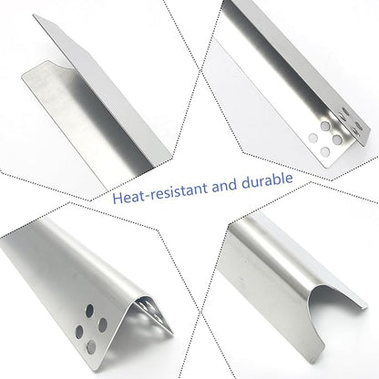 S441 Stainless Steel 6pack 15-1/16" Heat Plate and 16-5/16" Burner Replacement for Brinkmann 810-6680-S Gas Grill