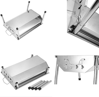 Charcoal Grill Barbecue Portable BBQ Stainless Steel Folding Camping Tabletop for Cooking Small