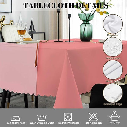 Swono Tablecloth Maple, Autumn Maple Leaf On Coral Pink Table Cloth for Kitchen Dining Tabletop Decoration Parties Weddings, 52 X 70 Inch Rectangle Tablecloth