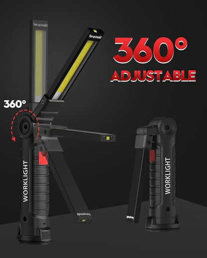 2026 NEW Rechargeable LED Work Grill Lamp with Magnetic Base,5 Modes 360° Swivel (2-Pack,Black)