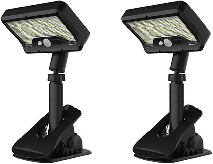 2 Pack Solar Clamp Lights Outdoor,3 Color Modes,LED Street,Grill for Grill, Rechargeable ABS+PS Texture for Camping Garden Pathway Solar