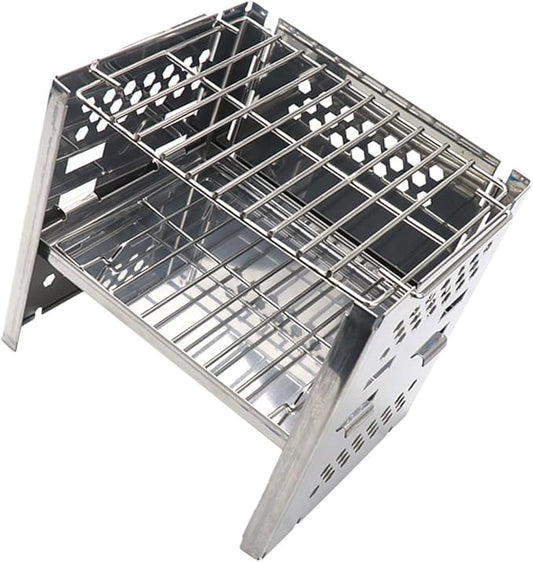 Kisangel Portable Charcoal Grill Bbq Grill for Camping Outdoor Garden Sturdy Grate Lightweight Easy Assembly