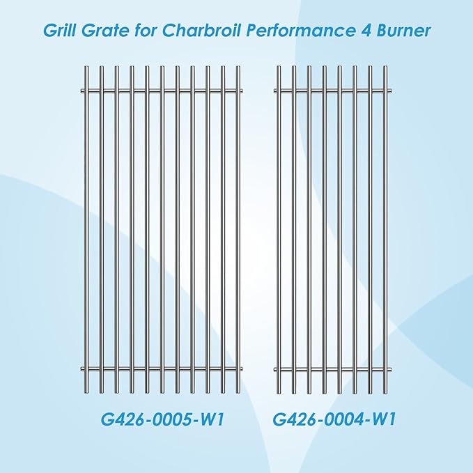 17" Grill Grate for Charbroil Performance 4 Burner 463352521 463354021 463365021 463365522 Cooking Grate for Charbroil Grill Replacement Parts 463366022 G426-0004-W1 G426-0005-W1
