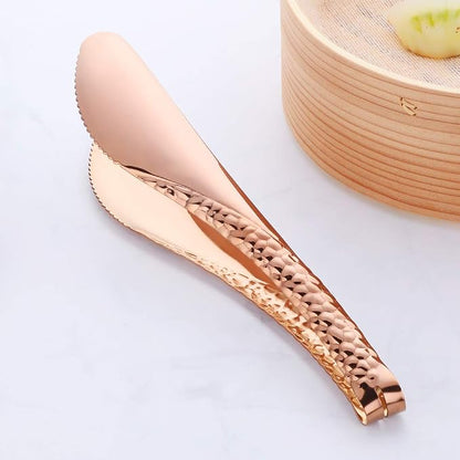 Stainless Steel Kitchen Food Clamp Serving Tongs for Cooking,Toast Bread,Salad,Barbecue,Grilling,Baking,Frying(Rose Gold)