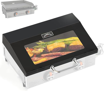Hinged Lid for Blackstone 22 inch Griddle Lid Tabletop Omnivore 1666(2024 Model), Visualized Glass FlatTop Hard Cover for Blackstone Accessories 22" Omnivore Griddle Hood 2203 1813 Replacement etc.