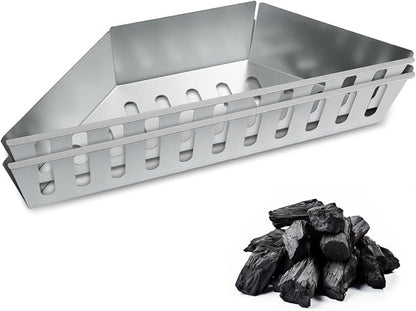 Pack of 2 Charcoal Baskets, High Temperature, Corrosion Resistance, Direct and Indirect, Barbecue Charcoal Holder for Briquettes, Wood Chips Coals, Grates