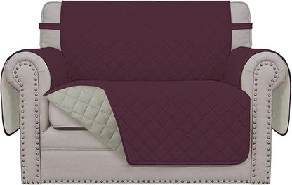 Easy-Going Reversible Couch Cover, Oversized Chair, Wine/Beige | Machine Washable Slipcover For Dogs, Water Resistant Furniture Mat For Living Room, Non-Slip Sofa Cover, Pet Friendly