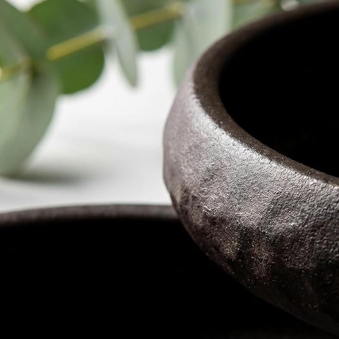 6 Inch Japanese Incense Holder for Stick,Ceramic Handmade Brown | Incense Burner Bowl,9-Hole Design for Sticks,Cones,Coils Sage,Palo Santo - Perfect for Meditation,Yoga & Zen Home Décor