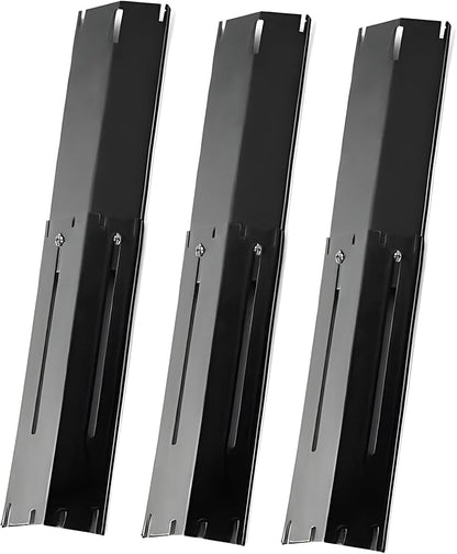 Universal Adjustable Heat Plates/ Heat Tents/ Buner Covers/ Heat Shields for 3 Burner Grills from Brinkmann, BHG, Dyna Glo, Backyard Grill (3-Pack Adjustable Heat Plates (Porcelain Steel))