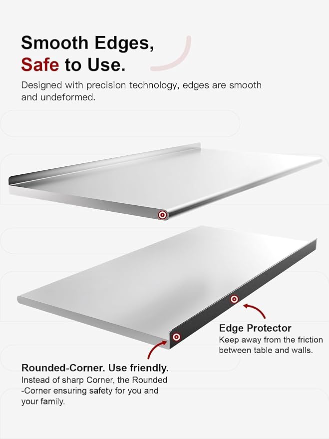 Atelicf NSF Stainless Steel Prep Table 24X48 inch with Backsplash | Commercial-grade table for restaurants, kitchens, food trucks, breweries, bars, garages, and outdoor BBQ