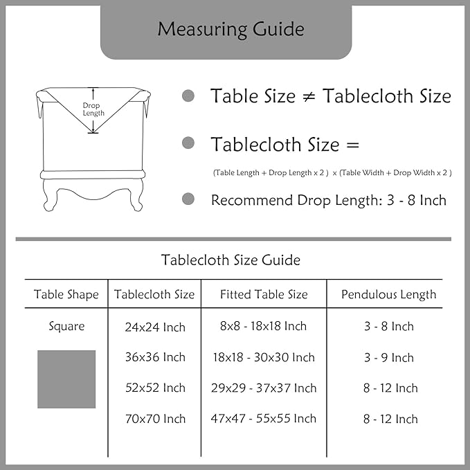 Wolkemer 2 Pack Small Square Tablecloth 24 x 24 Inch Washable Fabric Table Cloth Solid White Table Cover for Nightstand End Bedside Tables Tabletop Decoration